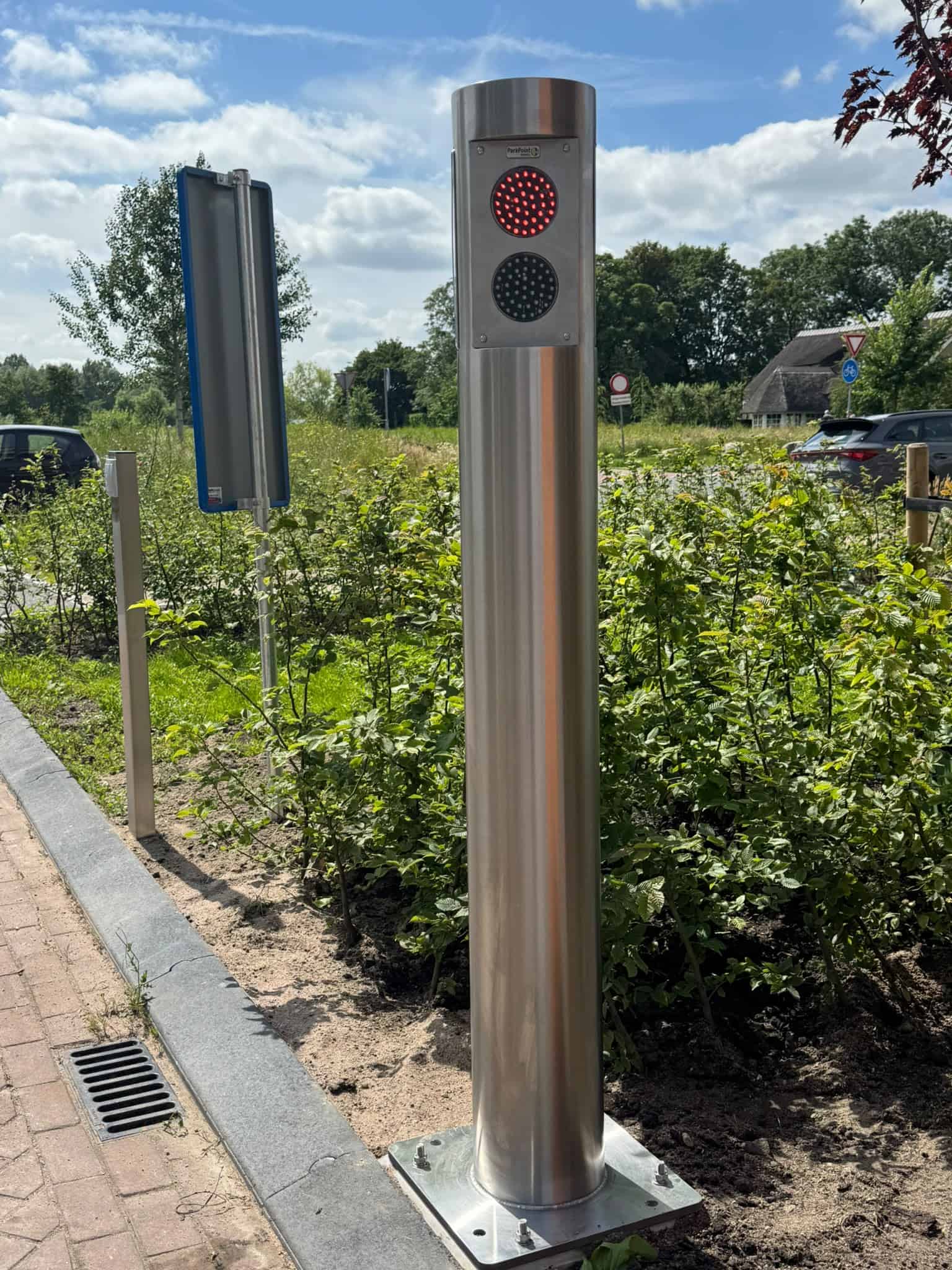 Stoplicht RVS van parkpoint
