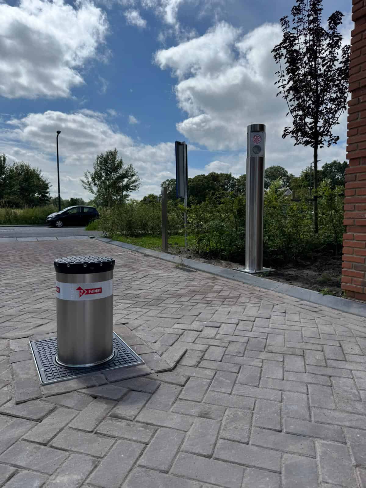 bollard met stoplicht
